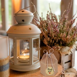 TsunNee 50PCS Kraft Paper Candy Box, Hexagon Sweet Wedding Favour Boxes, DIY Party Gift Box, Creative Paper Treat Boxes