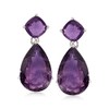 Ross-Simons 20.00 ct. t.w. Amethyst Drop Earrings in Sterling Silver