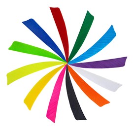 HNZMDY 50 Pcs 4 Inch 5 Inch Archery Arrow Fletching Turkey Feather Fletching Right Wing Left Wing Feather Real Arrow Vanes for Hunting Arrow Accessories DIY Archery (4 inch/right wing, Orange)