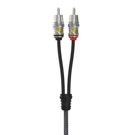 CERWIN-VEGA! Stroker 1F to 2M Twist Pair Y Adapter - Audiophile Grade, Dual Twisted Nylon Braided, Zinc Alloy, Brass RCA, Color Coded, OFC Copper Interconnect Cable for Car Audio Accessories RSY2M