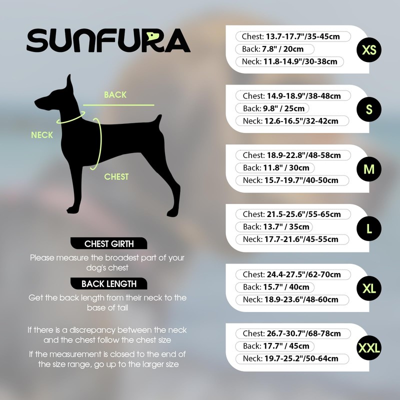 SUNFURA Dog Life Jacket, Reflective Dog Life Vest for Swimming