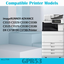 GPR-53 GPR53 Toner Cartridge High Yield GPR53 Toner Black Cyan Magenta Yellow Replacement for Canon ImageRunner Advance C3325 C3325i C3330 C3330i C3525 C3525i C3530 C3530i DX C3730i C3730i Printer