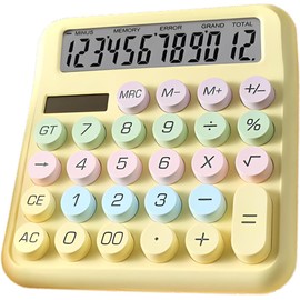 Desktop Calculator Cute Candy Color - 12 Digit Standard Basic Calculator, Cute Desk Calculator Dopamine Color Design, As a Gift for Colleagues, Kids,Classmates