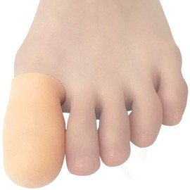 Chiroplax Gel Big Toe Cap Sleeve Protector Cushions Pads Guard Cover Separator Bunion Hammer Toe Callus Corn Blister Missing Ingrown Nails (Large - 10 Pack, Beige)