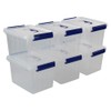 Eagrye 6 Quart Plastic Storage Latch Box, 6-Pack Clear Storage