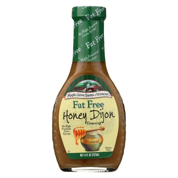 Maple Grove Fat Free Honey Dijon Salad Dressing, 8-ounce Bottles (Case of 12)12