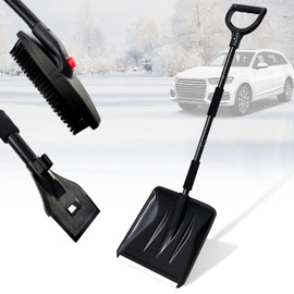 44" Snow Shovel for Car and Ice Scraper, 3-in-1 Snow Shoveling Ice Removal and Defrosting Snow Shovel for Driveway Snow Removal Tool Portable Shovel for Cars Driveway Garden Snowman Outdoor
