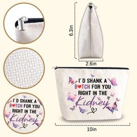 YINSSA Best Friend Long Distance Friendship Gifts for Women Makeup Cosmetic Bag Funny Birthday Gifts for Sister Friend Valentines Christmas Thanksgiving Day Gifts for Women BFF Bestie