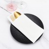 100 Pcs White Paper Napkins with Built-in Flatware Pocket Prefolded
