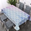 Walmsco Tablecloth Pink Purple Blue Mermaid Scale Pattern Decor For