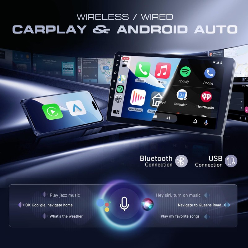 4G+64G Car Radio Stereo for Honda Civic 2006-2011, Wireless CarPlay