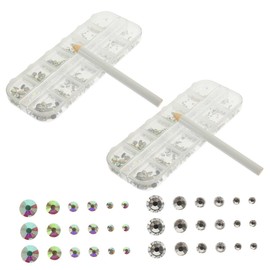 Healvian Glass Nail Diamonds Flat Back Rhinestones Decorations DIY Craft Gems Face Gems for Makeup Nails