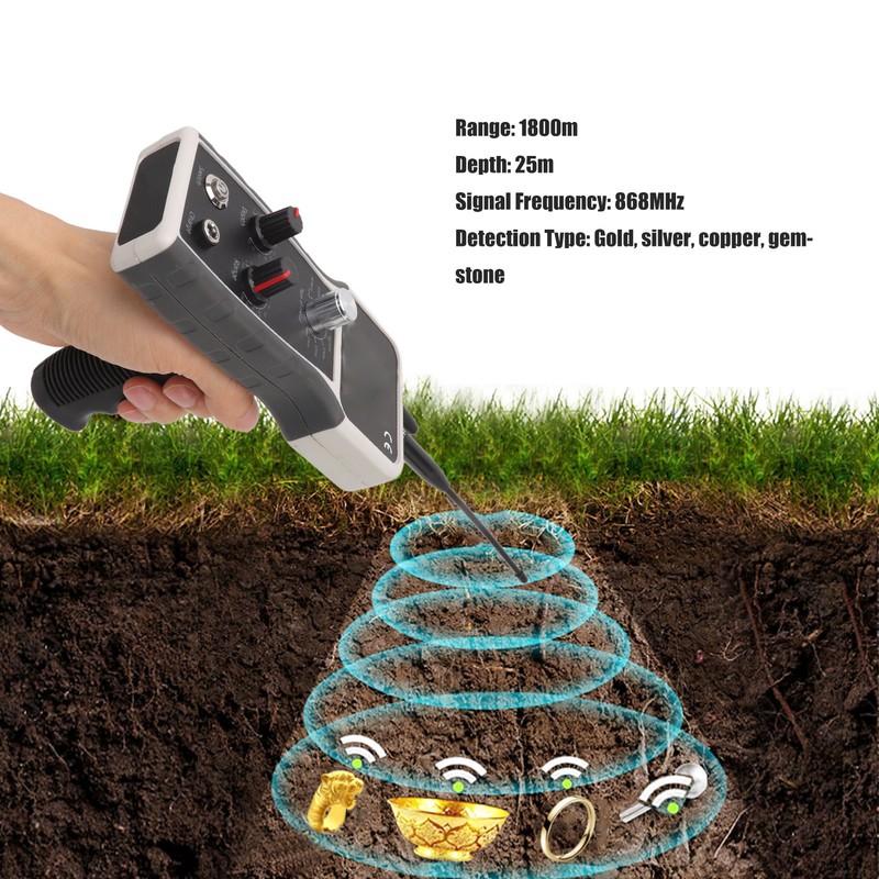 Metal Locator 25m Depth 1800m Range Sensitive 1000MAH Gold Finder