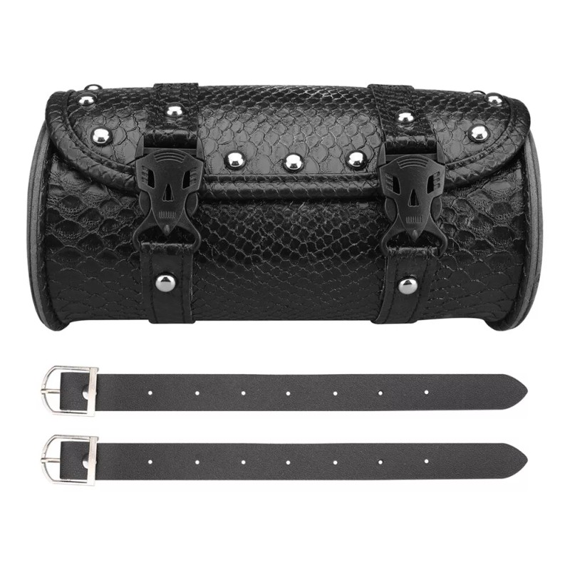 Motorcycle Front Fork Tool Bag Pouch Storage Luggage SaddleBag Leather