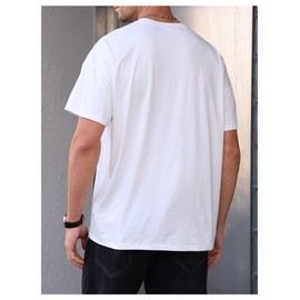 SOLY HUX Men's Rose Print Graphic Tees Oversized T Shirt Summer Tops Casual White Graphic Large