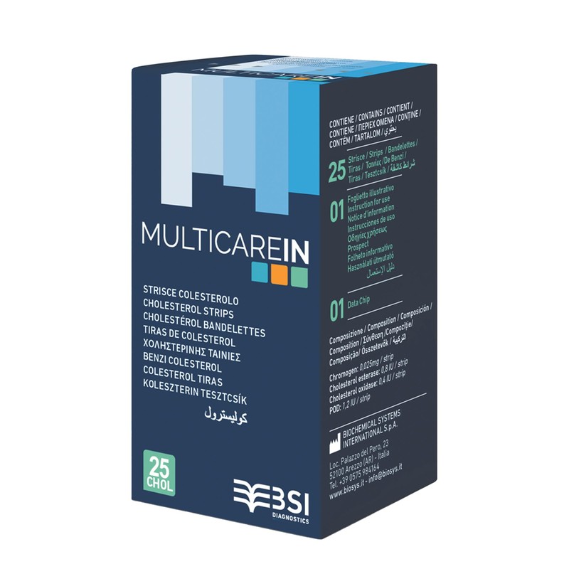 MultiCare In 24159 Strisce Colesterolo, Test Colesterolemia, per Lettore Multicare