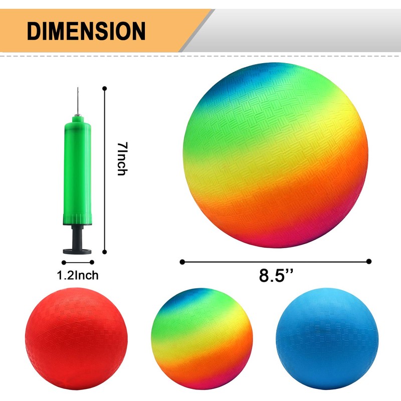 Beetwo Playground Balls, 8.5 Inch Dodgeball Kickball for Kids Adults