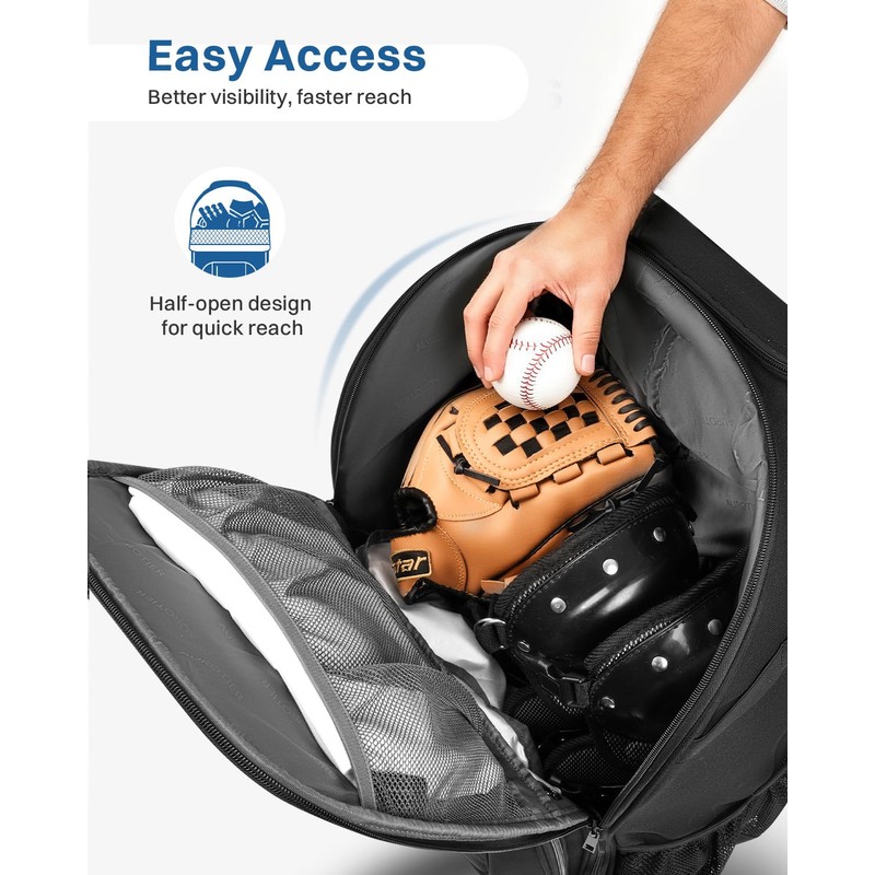 Rolling Baseball Bag with Wheels, Large All-Terrain Wheeled Softball Bag