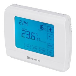 POLY POOL - PP1467 Chrono-Digital Thermostat Touch Summer/Winter - Indoor Room Thermostat with Day/Weekly Programming - Thermostat with 6 Intervals