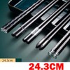 5 Pairs Chinese Chopsticks Black Silver Mixed Non-Slip Sushi Chop