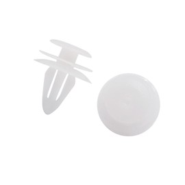 Motoforti Universal Car Push in Rivet Interior Trim Panel Car Door Clip,9mm Hole Dia,Plastic, White, 20pcs
