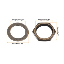 MECCANIXITY 3 Set Guitar Nuts and Washers 3/8" Guitar Input Output Jack Socket Nuts Bronze for Guitar Bass