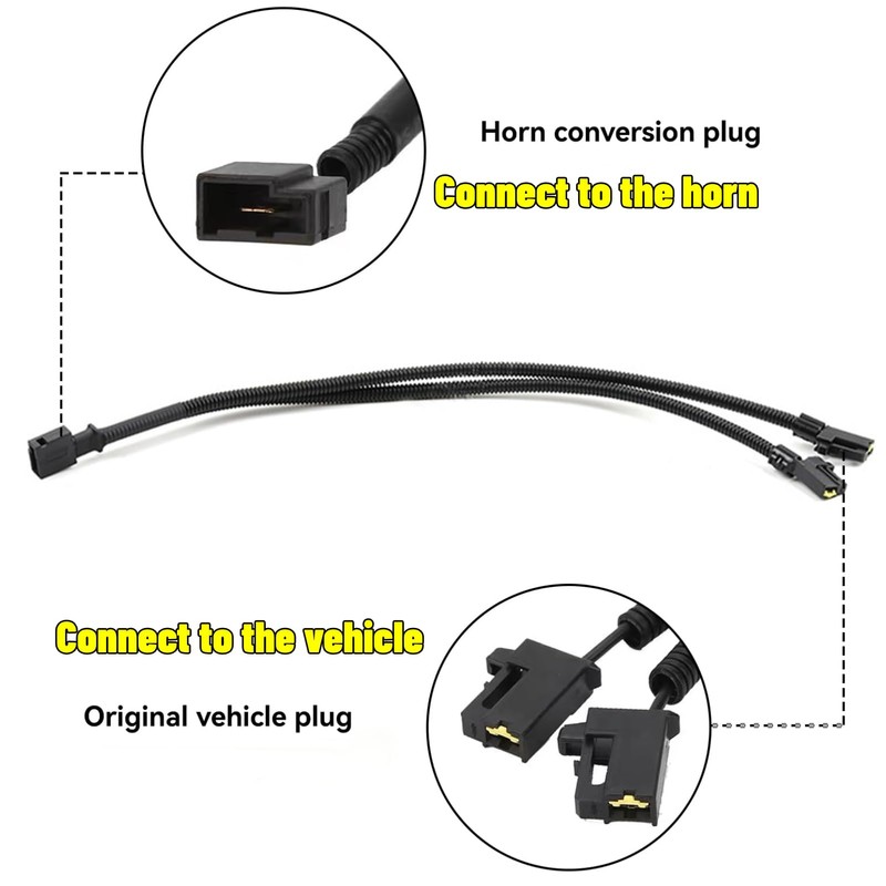 Flojeausy Car Horn 1 to 2 Adapter Connector Wiring Harness