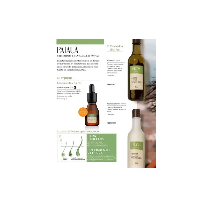 Tonico Capilar Anticaída Natura Ekos Pataua 30ml