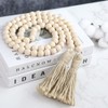 Sivya 58in Farmhouse Beads Wood Bead Garland with Tassels, Rustic