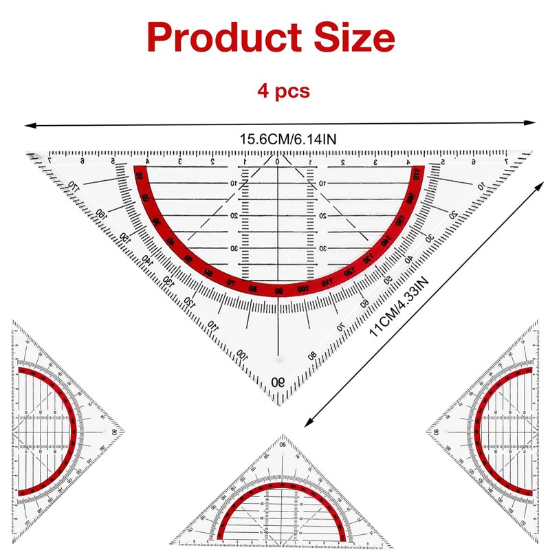 With Handle Plastic Set Square - Geometry Triangle Set for
