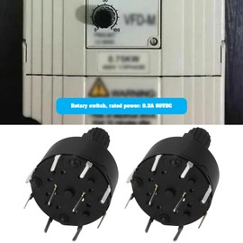 VGOL RS16 16 mm 2-Pin Rotary Switch with 4 Positions with Washer and Nut Plastic Round Axis Tape Switch Handle Length 15 mm Black Pack of 4