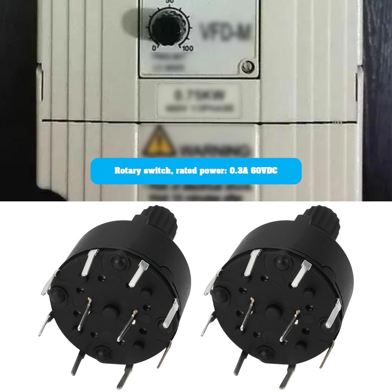 VGOL RS16 16 mm 2-Pin Rotary Switch with 4 Positions