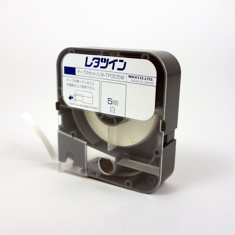 マックス レタツイン用 テープカセット 5mm幅 8m巻 白 LM-TP305W