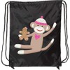 inktastic Sock Monkey Gingerbread Drawstring Bag Black Ea41