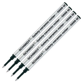 4 Pack - Schmidt 5888 Black Medium Rollerball Metal Refill