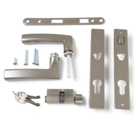 Andersen Storm Door Hardware Set - Modern Style - 1 1/2" Thick Aluminum Storm Doors Using 45 Minute Easy Install or Rapid Install 1 Systems (Metallic Stone)