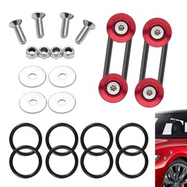 Jewkot 1 PC Car Bumper Quick Release Bracket, Trunk Fender Hatch Fastener, Car Hook Lock Security Clip Kit, Universal for Most Cars (Red)