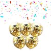 DIWULI 5pc 16th Birthday Number Balloons, Gold, 12 Inch, Confetti,
