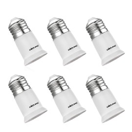 DiCUNO E26 to E26 Socket Extender, 3CM/1.18IN Socket Extension, 165℃ Heat-Resistant No Fire Hazard, Standard Light Bulb Base Extension, 6-Pack