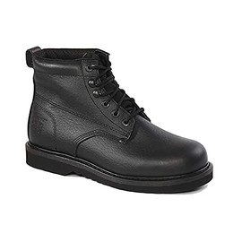 Rhino 61M21 6 inch Plain Toe Leather Work Boot - Black (9.5)