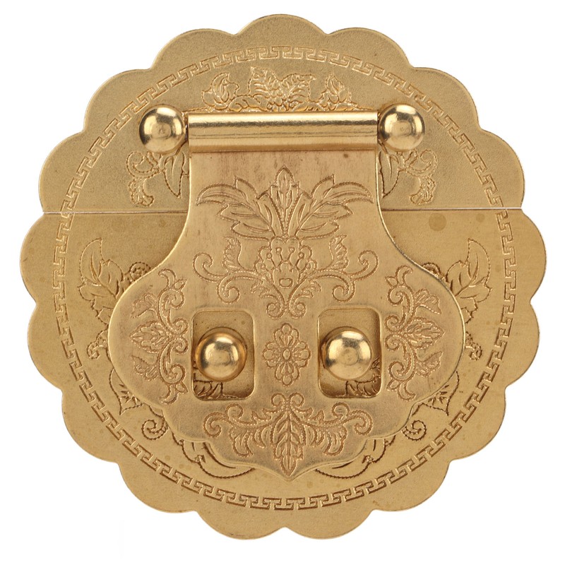 Brass Hasp Buckle Lock Retro Design 8cm Diameter Rust Resistance