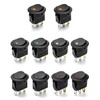 QWORK® 10Pcs LED Lighted Rocker Switch DC 12V 20A On/OFF,