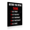 "Before You Speak Think" Classroom Positive Quotes Inspirational Wall Art