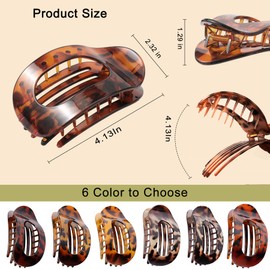 TUBIAN Flat Hair Clips for Women 6Pcs Strong Hold French Claw Clips for Thick or Thin Hair No Slip Grip Hair Claw Clips Hair Accessories for Styling Sectioning & Daily Wear