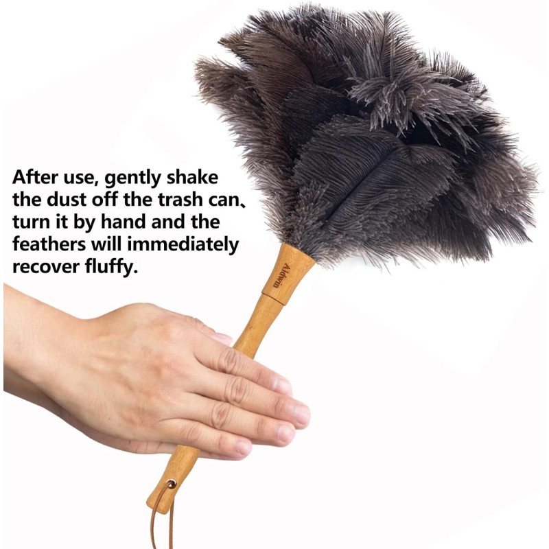 Aldwin 16 Inch Gray Ostrich Feather Duster For Eco-friendly Household
