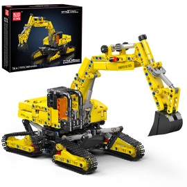 Mould King Engineering Excavator Building Set, 840 Pieces Functional Digger Building Blocks Kit, STEM Construction Excavator Toy, Playset for Boys and Girls, Collectible Gifts for Kids