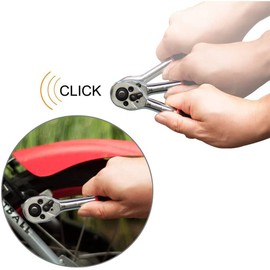 1/4 Inch Socket Set with Ratchet Wrench and Extension, 12-Piece Hex Bit Inserts and Extension (One Size - 12 Pieces)