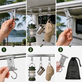 16 Pcs S-Shaped Camping Hooks for RV Awning & Outdoor Gear – Hanging Clips for Caravan, Tent and Travel Organization