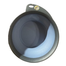 Buc-ee's Collapsible Pet Travel Cup - Expandable Food & Water Cup for Dogs, Travel-Friendly, Dishwasher Safe (Blue, Large)