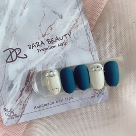 [Handmade Nail Tips] Feminine see-through checked nails / [수제네일팁] 여성스러운 시스루 체크네일